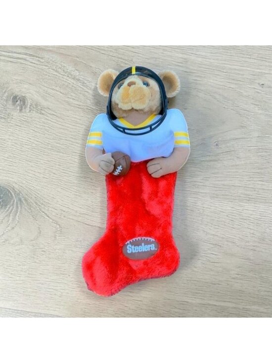 Team NFL Other - Pittsburgh Steelers Vintage Teddy Bear Football Christmas Stocking Plush 1994